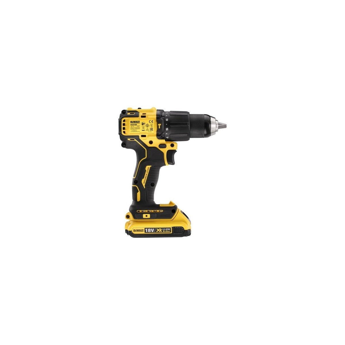  DeWalt DCD709D2T-QW Perceuse, Visseuse à Percussion 18V XRP 2x2.0Ah