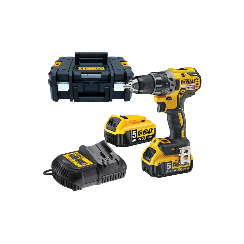  Dewalt DCD791P2-QW Perceuse, Visseuse Brushless 18V 2x5.0Ah Avec Coffret T-STAK