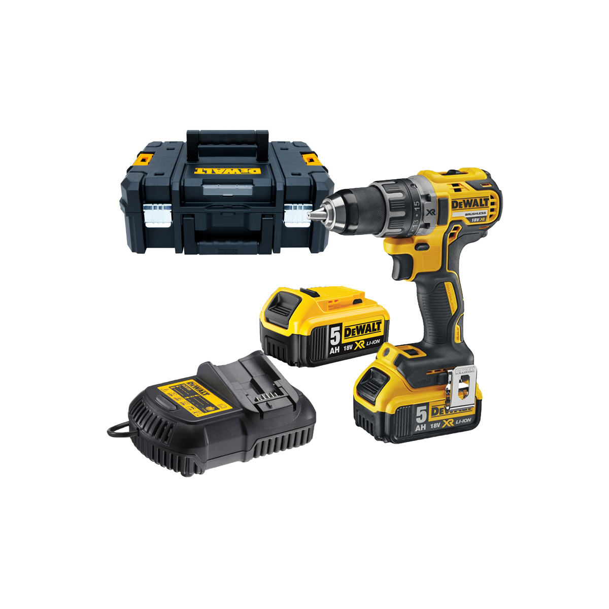  Dewalt DCD791P2-QW Perceuse, Visseuse Brushless 18V 2x5.0Ah Avec Coffret T-STAK