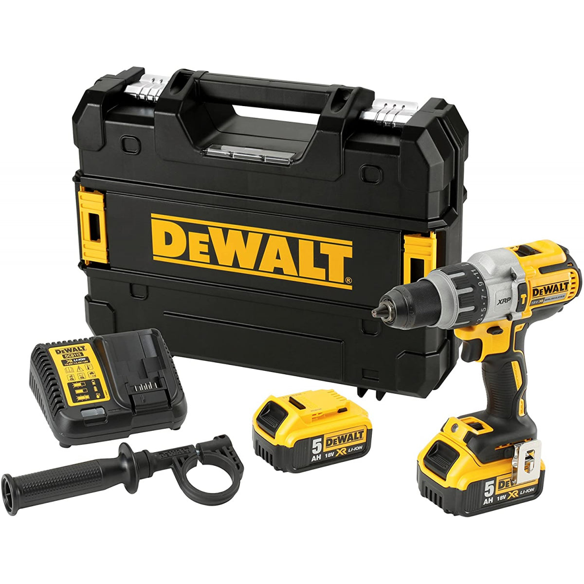  Dewalt DCD996P2-QW Perceuse, Visseuse 18V XR Li-ion Brushless 2x5.0Ah Avec Coffret T-Stak