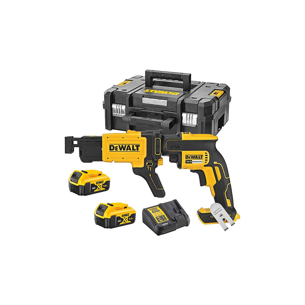  Dewalt DCF620P2K-QW Visseuse Plaques De Plâtre 18V 2x5.0Ah (Chargeur De Vis Inclus)