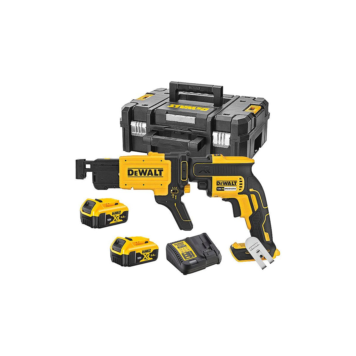  Dewalt DCF620P2K-QW Visseuse Plaques De Plâtre 18V 2x5.0Ah (Chargeur De Vis Inclus)