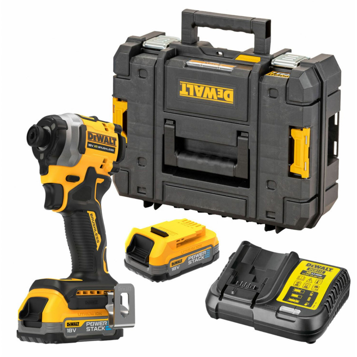  DeWalt DCF850E2T-QW Visseuse à Chocs 3 Vitesses 18V 208Nm XR 2x1.7Ah POWERSTACK Avec Coffret T-STAK