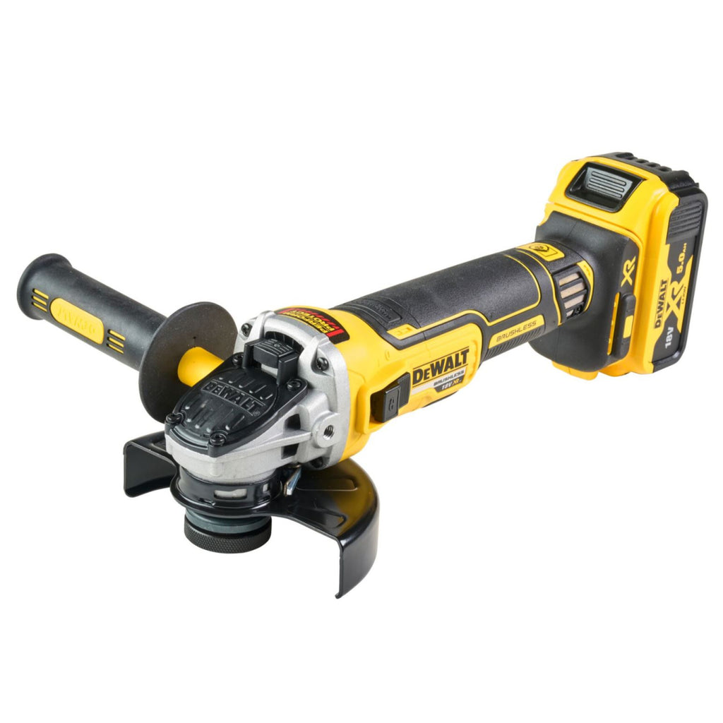  Dewalt DCG405P2-QW Meuleuse Sans Fil 18V Brushless 2x5.0Ah ø125mm Avec Coffret T-Stak