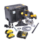  Dewalt DCW620H2-QW Affleureuse, Défonceuse XR 18V Brushless 2x5.0Ah Powerstack