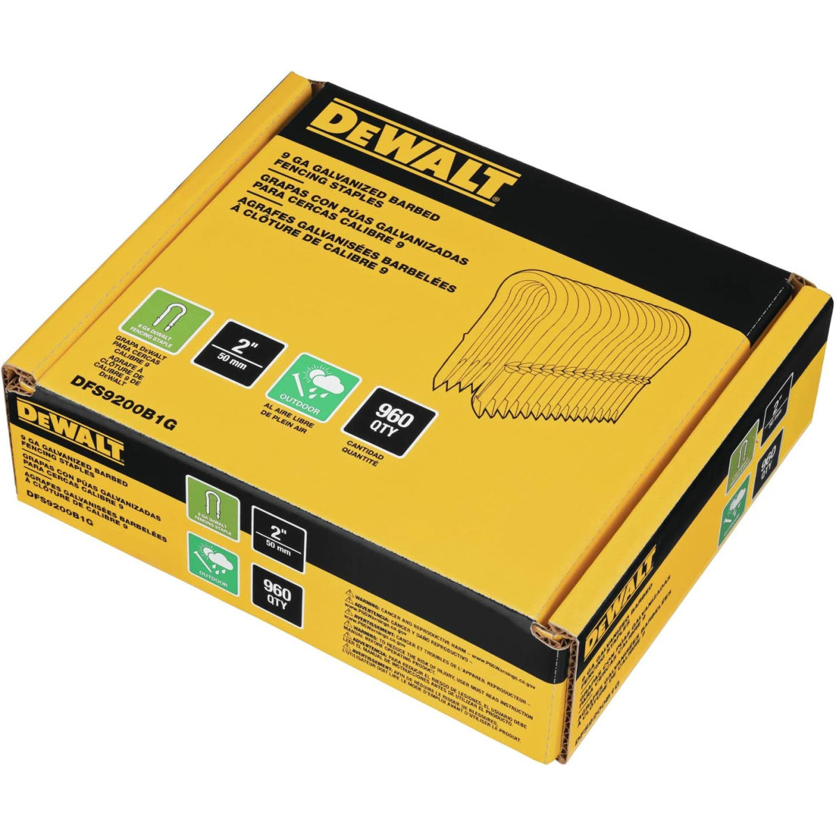  Dewalt DFS9200B1G Agrafes Crampillons 50mm De Clôture Pour Le Agrafeuses DCFS950