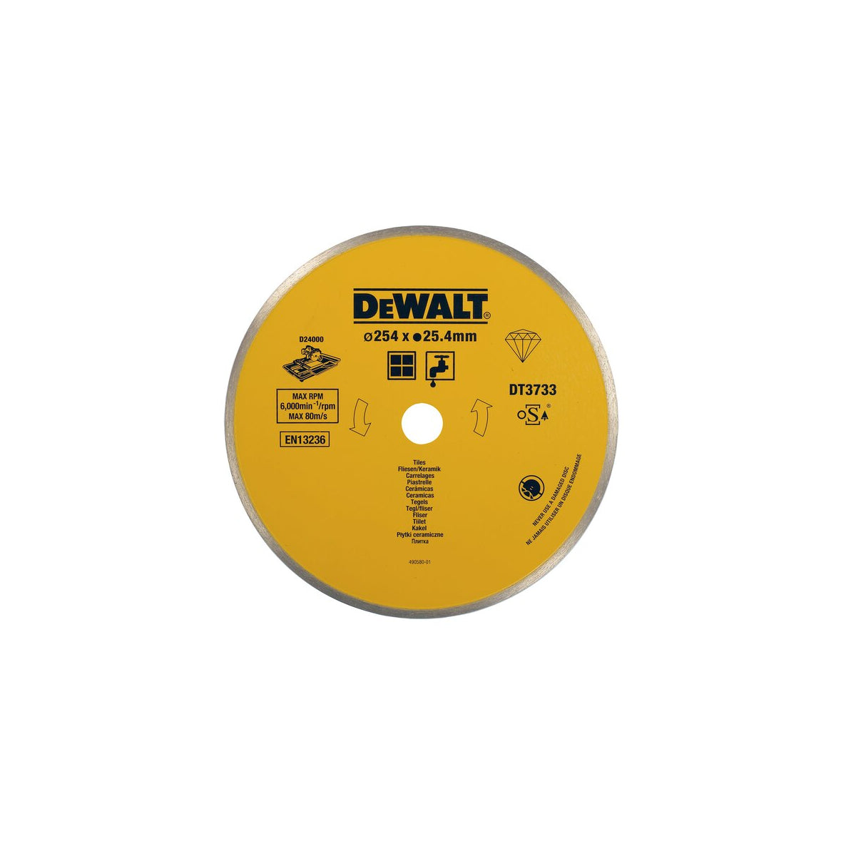  DeWalt Disque Diamant ø250mm Pour Le Carrelage (DT3733-XJ)