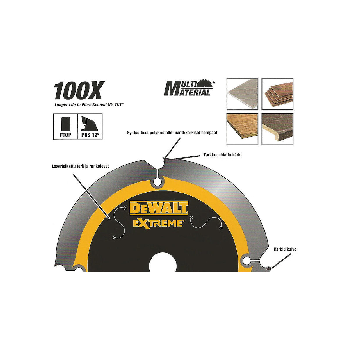  DeWalt DT1471 Lame ø165x20x4Dts Fibrociment Et Stratifié