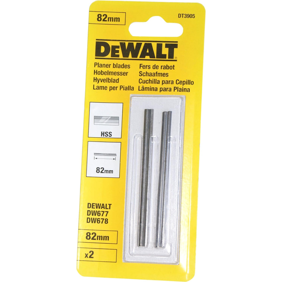  Dewalt DT3905-QZ Paire De Fers De Rabots HSS 82mm