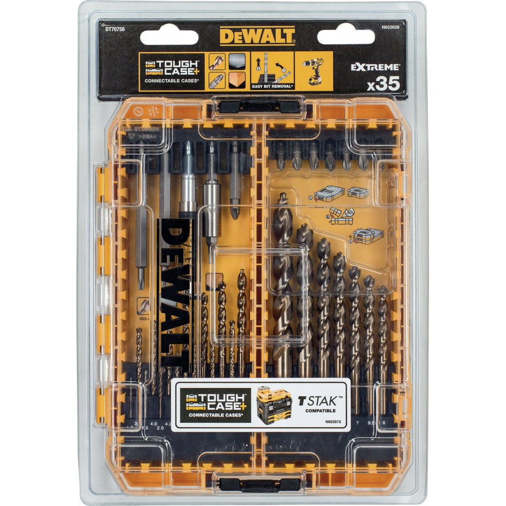  Dewalt DT70756-QZ Coffret Toughcase De 32 Pièces De Vissage Et De Perçage Métal