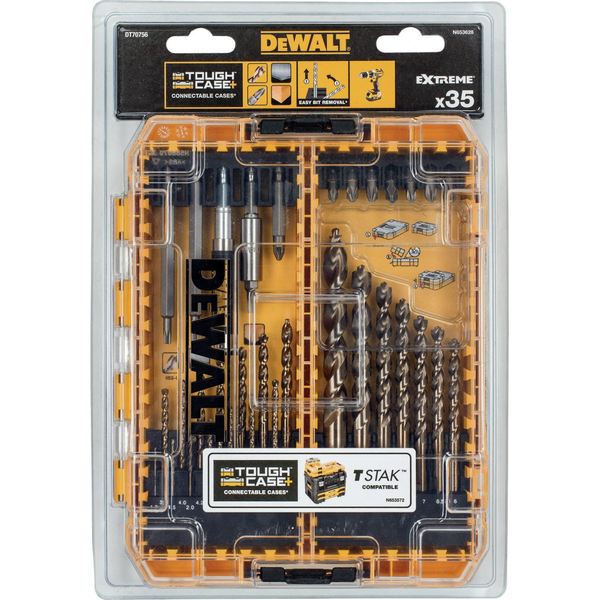  Dewalt DT70756-QZ Coffret Toughcase De 32 Pièces De Vissage Et De Perçage Métal