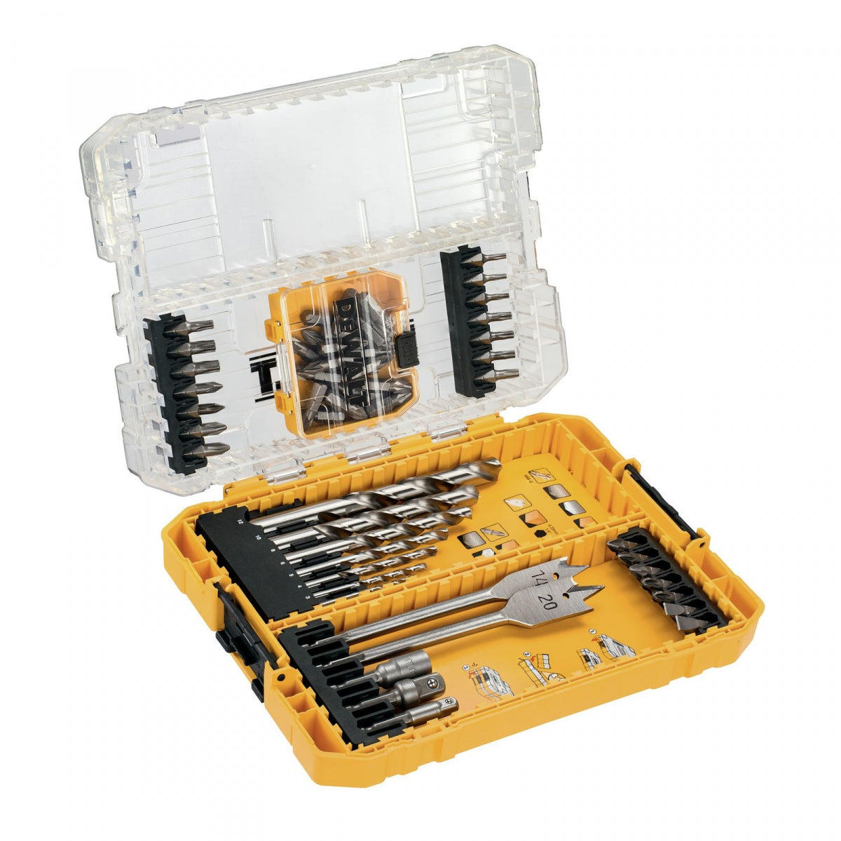 Dewalt DT70757-QZ Coffret Toughcase De 55 Pièces Bois Et Métal
