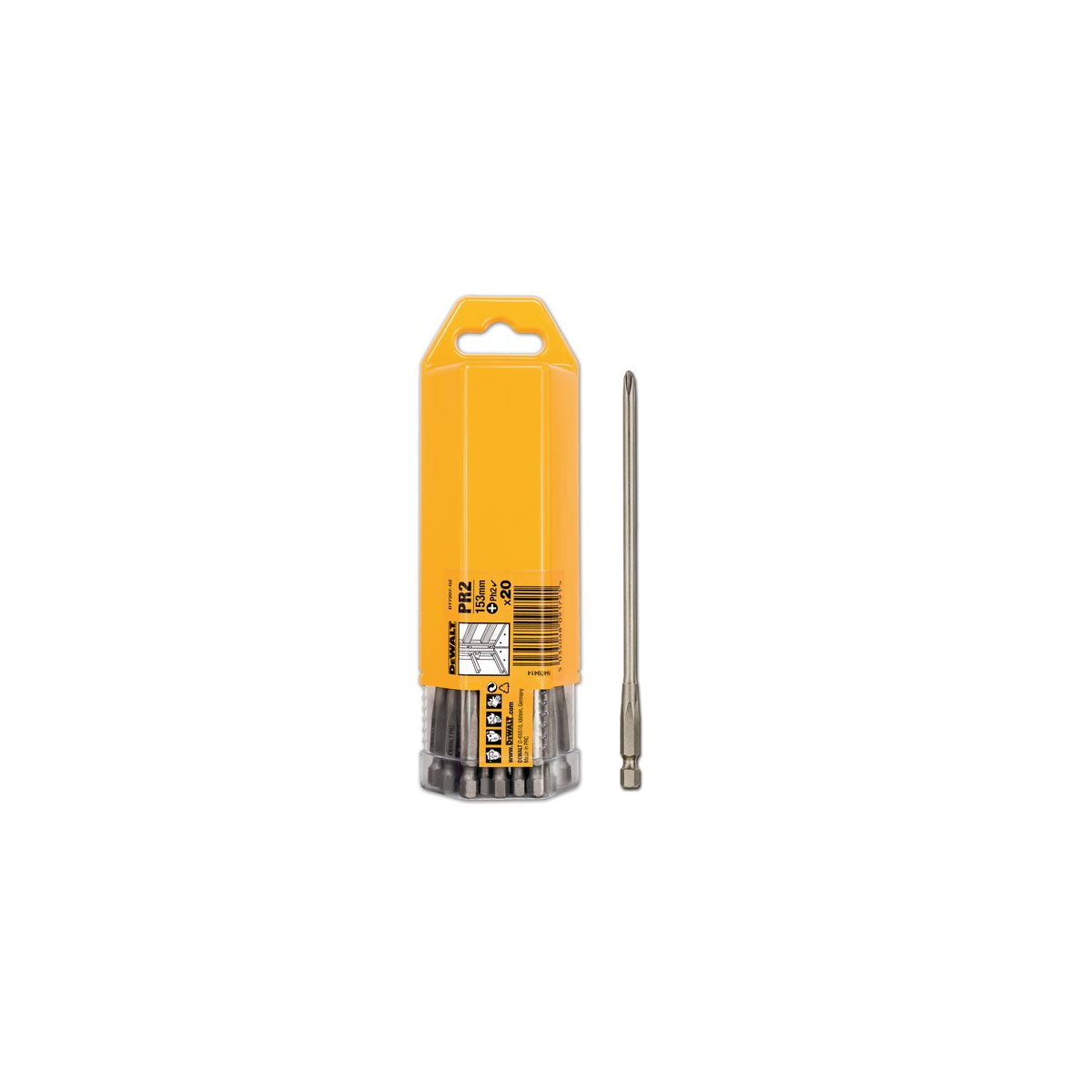  Dewalt DT7207-QZ Lot De X20 Porte-embouts De Vis En Bande 153mm 153mm PR2 PH2
