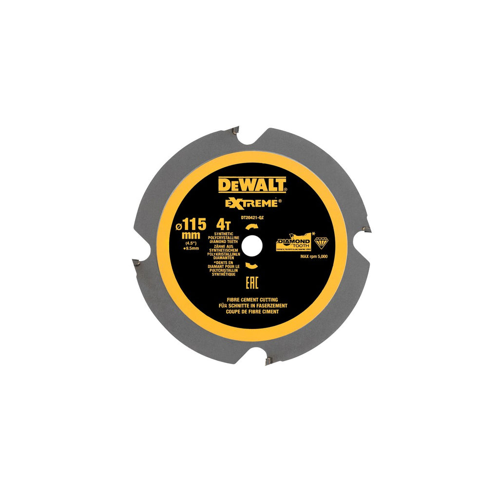  DeWALT Lame De Scie Circulaire ø115x9.5 Fibrociment Diamand "Extrême" DT20421-QZ Pour DCS571