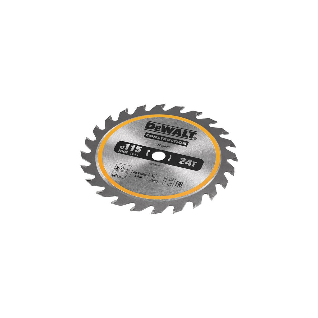  DeWALT Lame De Scie Circulaire ø115x9.5 24 Dents DT20420 Pour DCS571