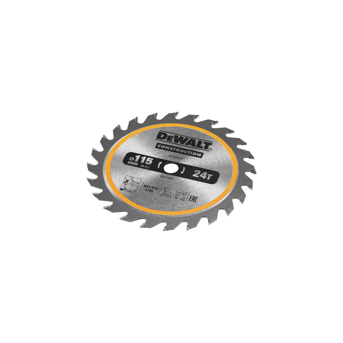  DeWALT Lame De Scie Circulaire ø115x9.5 24 Dents DT20420 Pour DCS571