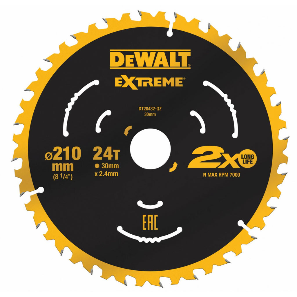  DeWALT Lame De Scie Circulaire ø210x30 24 Dents "Extrême" DT20432-QZ