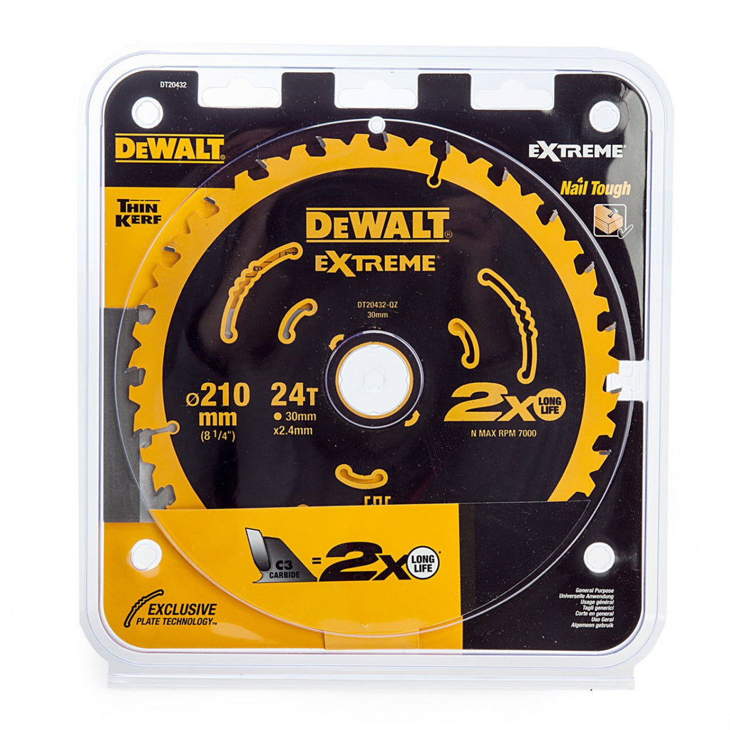  DeWALT Lame De Scie Circulaire ø210x30 24 Dents "Extrême" DT20432-QZ