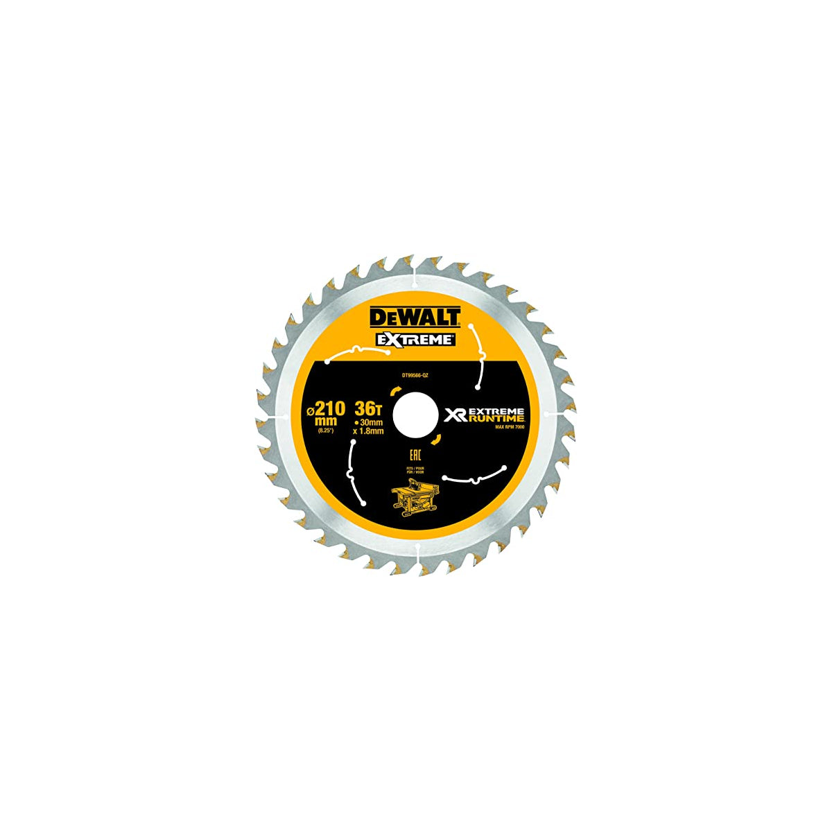  DeWALT Lame De Scie Circulaire ø210x30 36 Dents "Extrême Runtime" DT99566-QZ