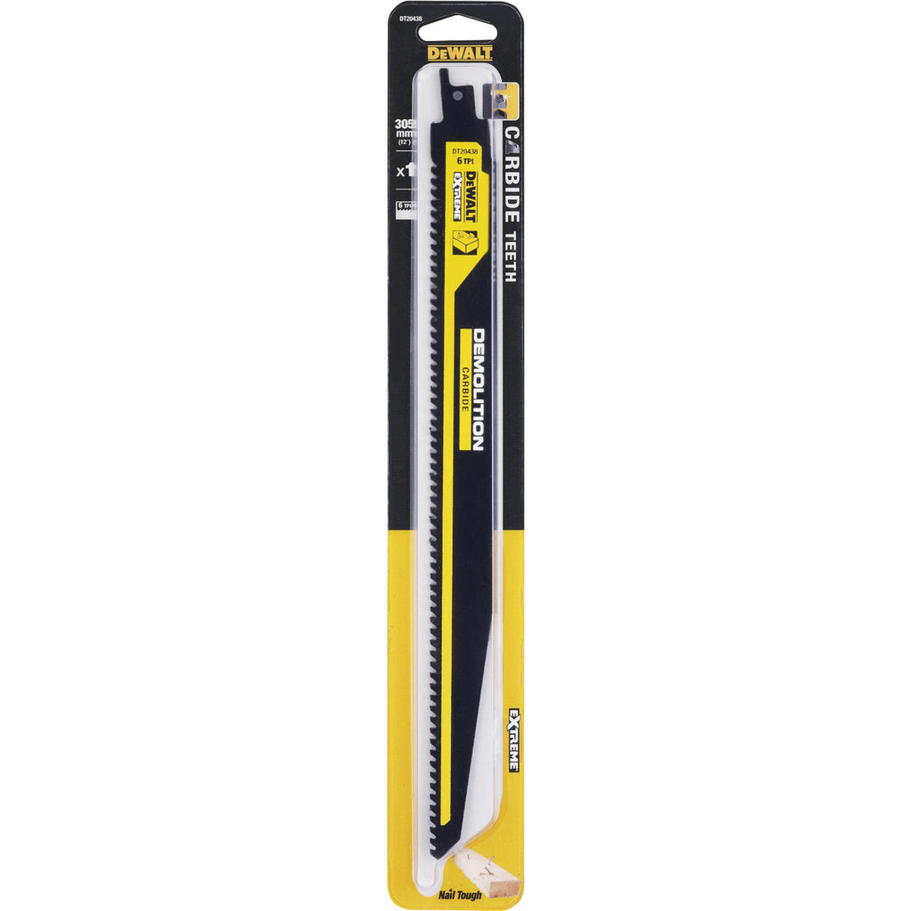  DeWalt Lame De Scie Sabre Carbure BOIS 305mm DT20438-QZ