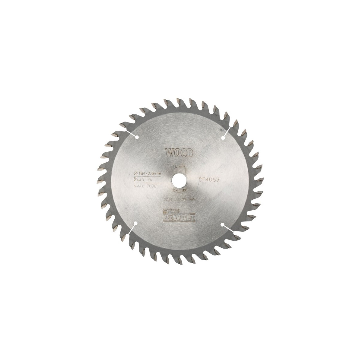  DeWalt Lame ø184x16 40Dts Extrême Bois DT4063-QZ
