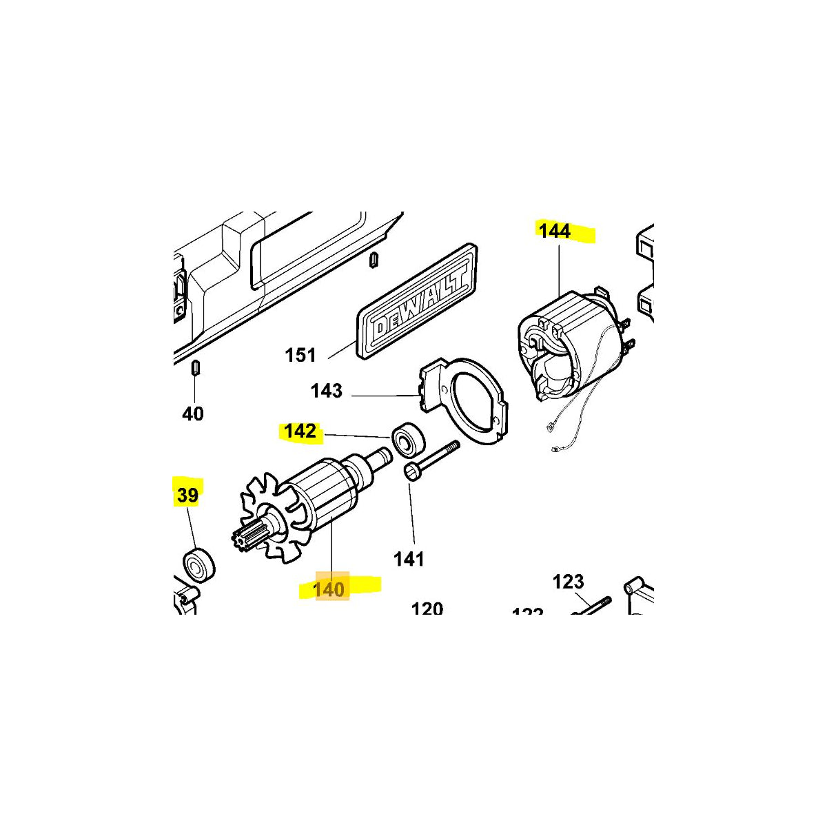  DeWalt Moteur Pour Raboteuse, Dégauchisseuse DW733 Type 11