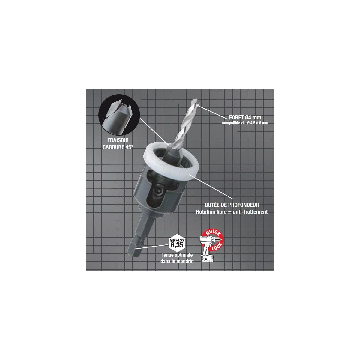  Diager Kit Terrasse Avec Fraisoir à 45° (902D04)