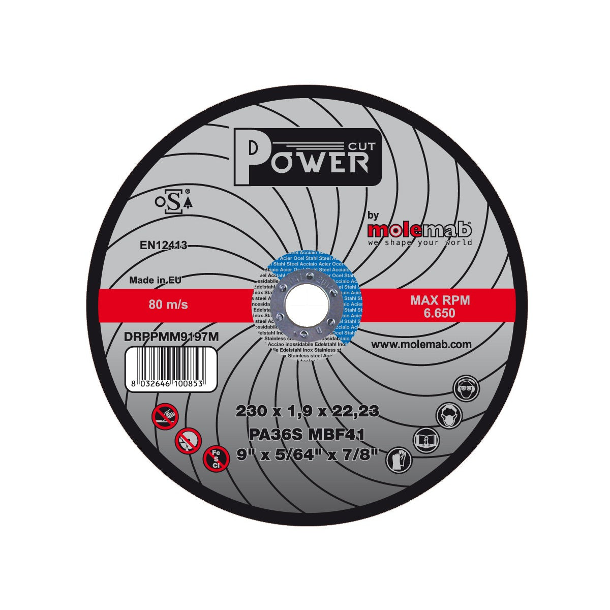  MabTools Disque à ébarber 230x7 POWER Acier/inox (DRDPMT9707M2)