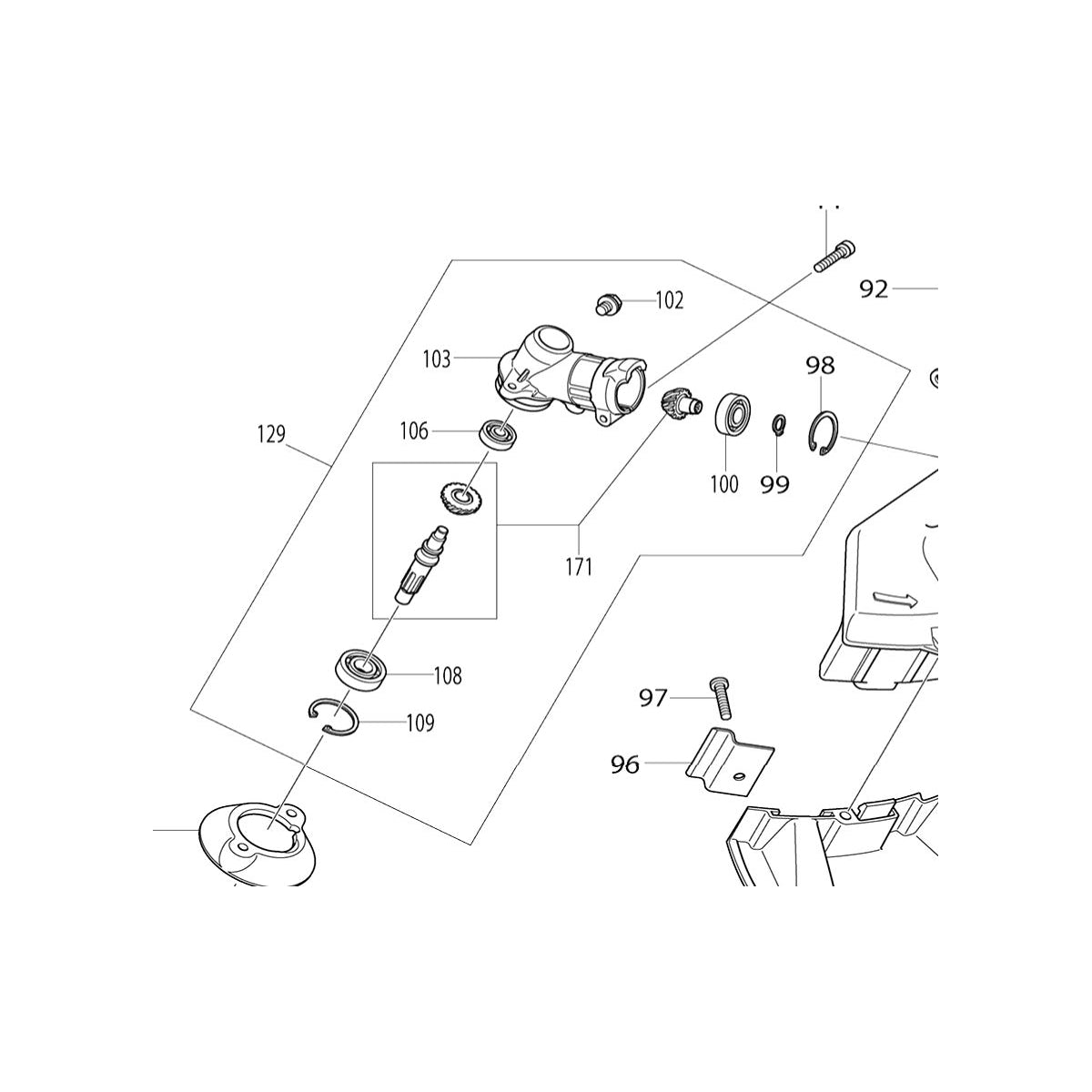 Dolmar DA00000453 Renvoi D'angle Pour MS27U, MS27C, EM2600U, MS24U