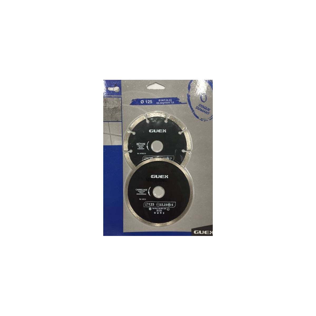  Guex Lot De 2 Disques Diamant ø125mm Béton Et Carrelage (097006150)