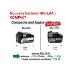 Hikoki Batterie à Glissière 18V 5.0Ah à Glissière Li-ion BSL1850C
