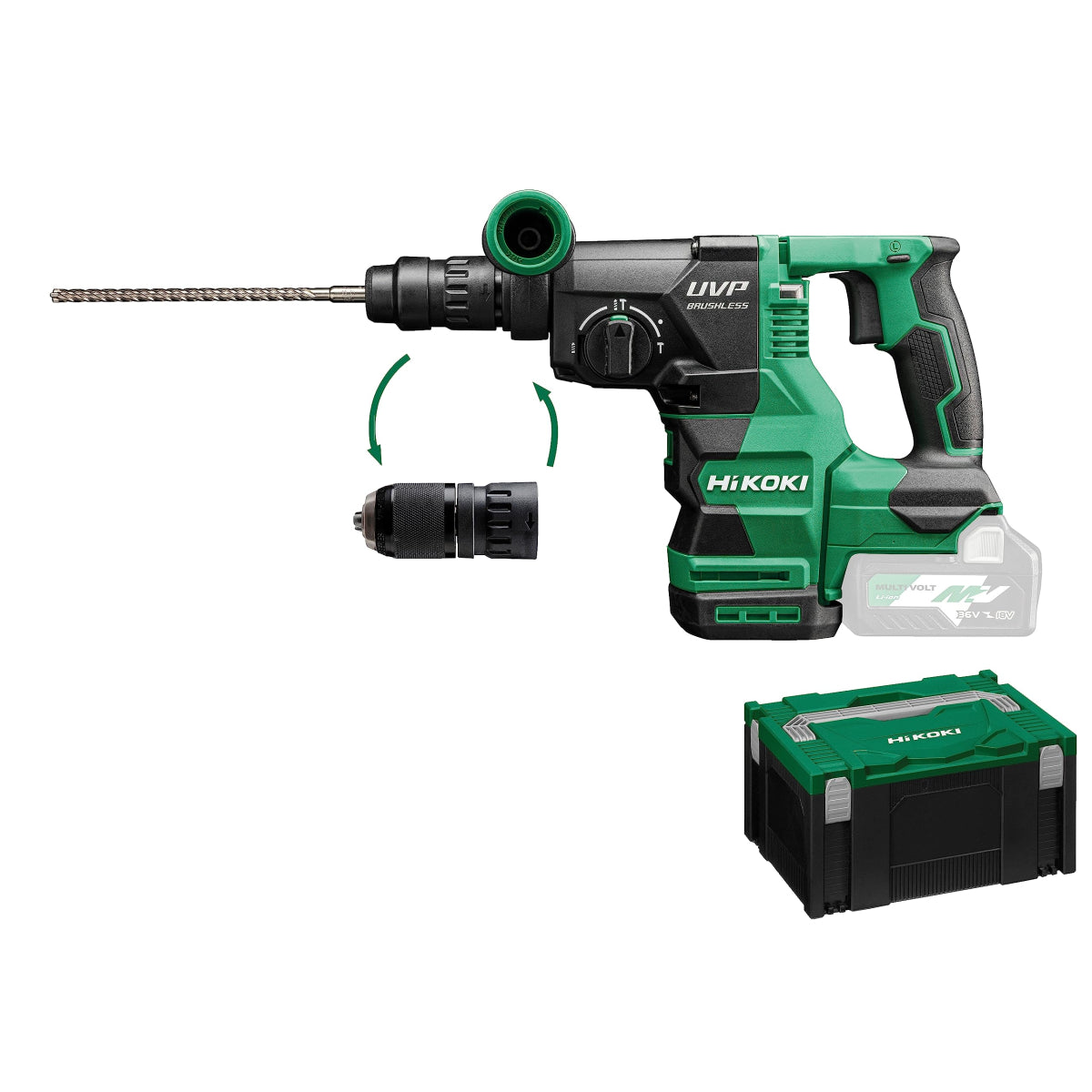  Hikoki DH3628DCW2Z Perforateur, Burineur SDS+ 36V 3,2J Brushless Avec Coffret De Transport