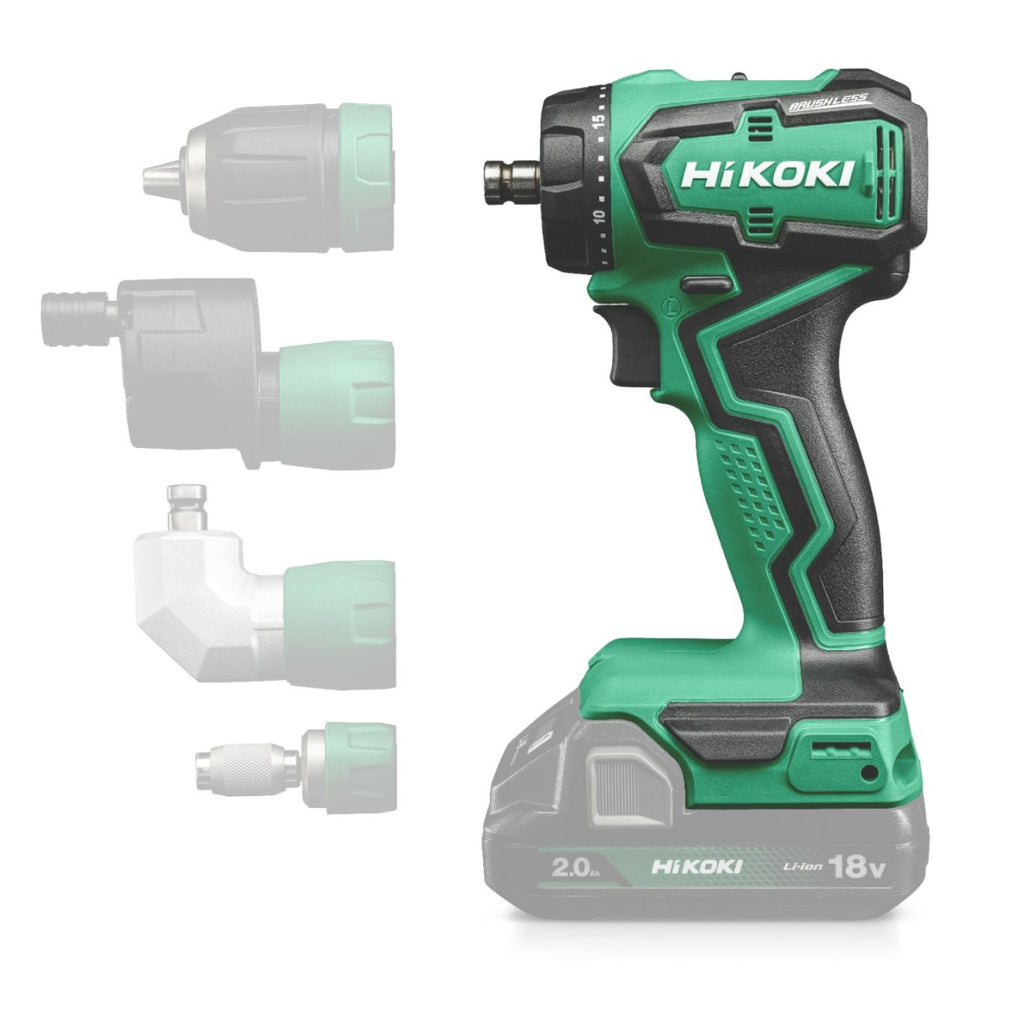  Hikoki DS18DDQW2Z Perceuse Visseuse 18V Avec Mandrins Interchangeables 55Nm Avec Coffret HSC