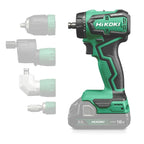  Hikoki DS18DDQW2Z Perceuse Visseuse 18V Avec Mandrins Interchangeables 55Nm Avec Coffret HSC