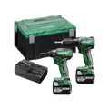  Hikoki KC18DDWAZ Pack 2 Machines Perceuse DS18DD & Visseuse WH18DD 18V 2x5.0 Ah Avec Coffret Hit-case
