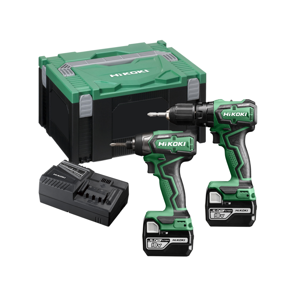  Hikoki KC18DDWAZ Pack 2 Machines Perceuse DS18DD & Visseuse WH18DD 18V 2x5.0 Ah Avec Coffret Hit-case