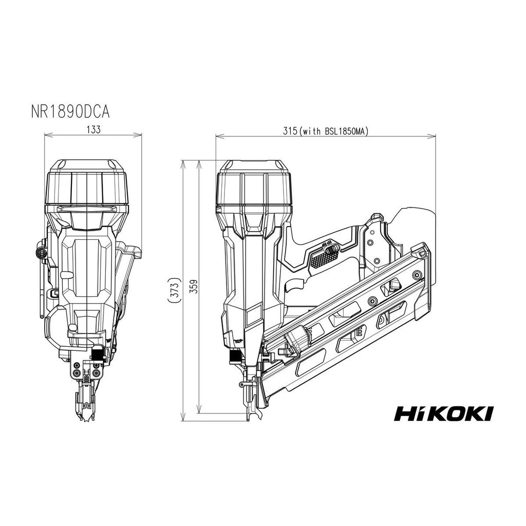  Hikoki NR1890DCAW9Z Cloueur De Charpente 18V 50-90mm Avec Coffret De Transport