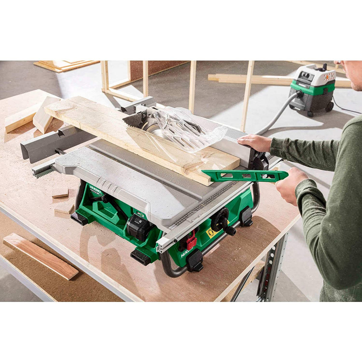  Hikoki Scie Sur Table Sans Fil 36V ø255mm C3610DRJW4Z Avec Support 376510 (ZLOT0239)
