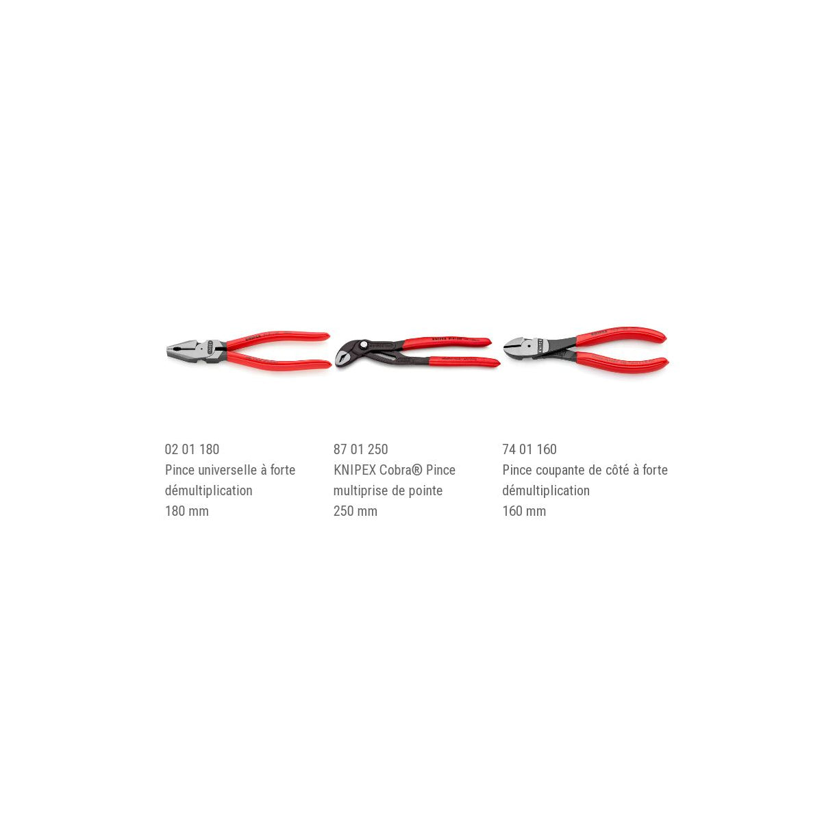  Knipex Jeu De 3 Pinces à Forte Démultiplication (00 20 10)