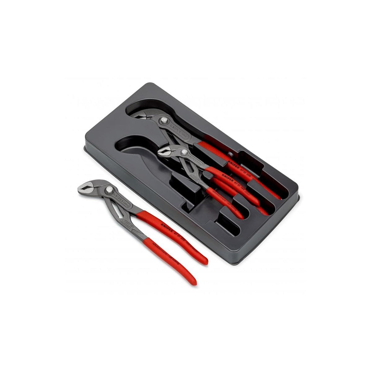  Knipex Jeu De 3 Pinces Multiprise De Pointe COBRA 180, 250 & 300mm (00 20 09 V02)