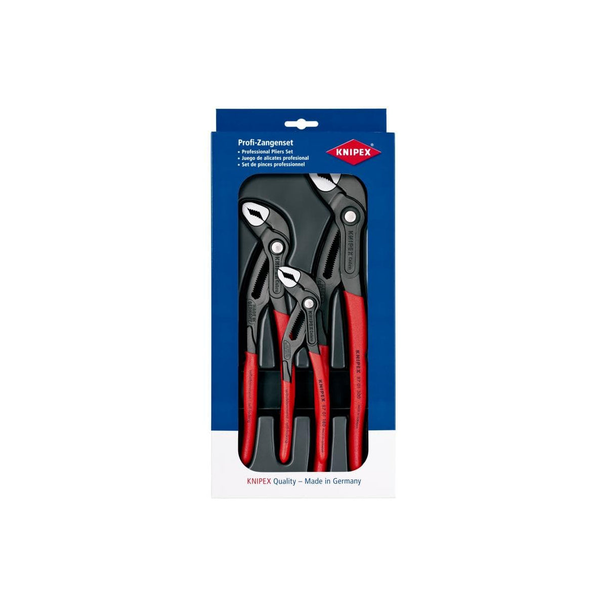 Knipex Jeu De 3 Pinces Multiprise De Pointe COBRA 180, 250 & 300mm (00 20 09 V02)