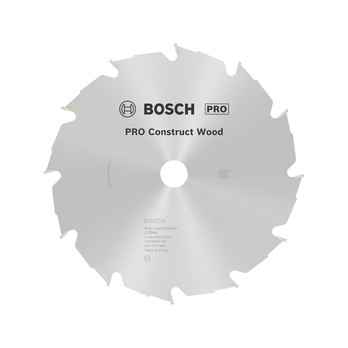 Bosch Lame De Scie Circulaire ø190x30x2.6mm 12 Dts Pour Le Bois (2608640633)