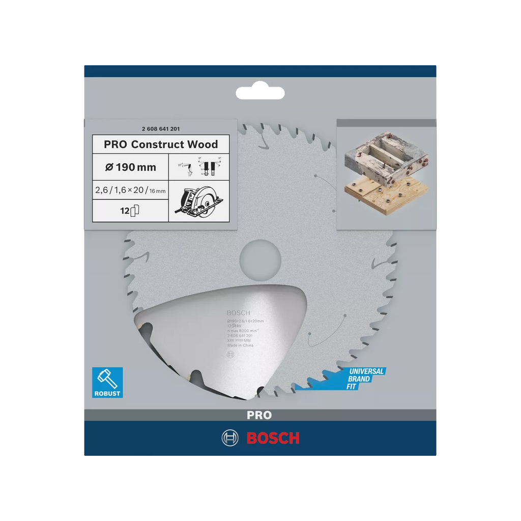 Bosch Lame De Scie Circulaire ø190x30x2.6mm 12 Dts Pour Le Bois (2608640633)