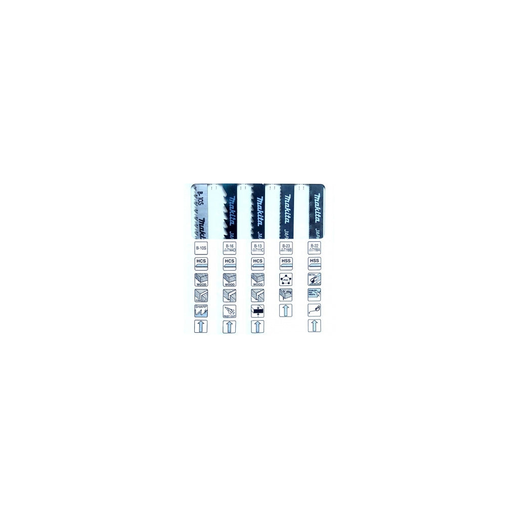  Makita A-86898 Pack De 5 Lames De Scie-Sauteuse