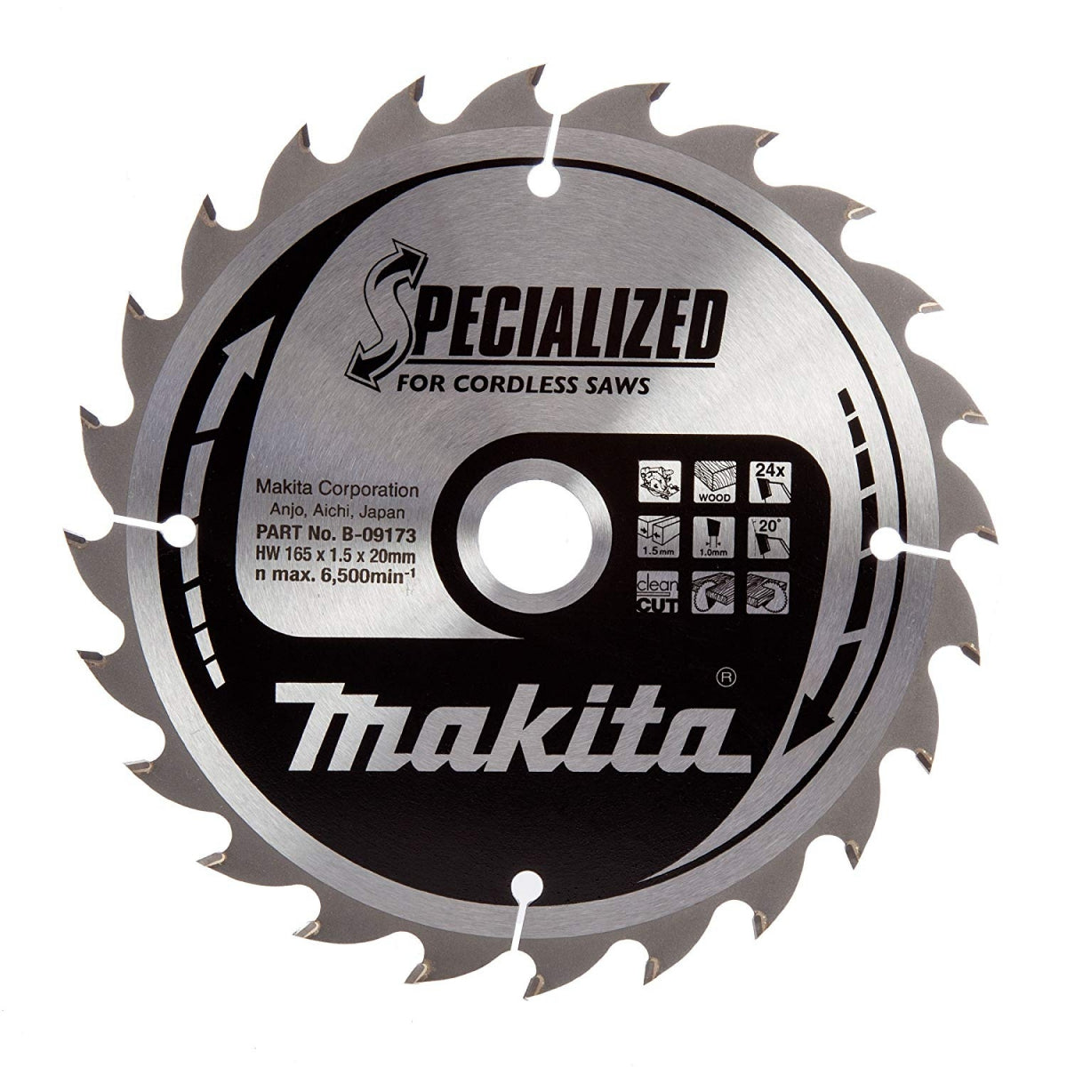  Makita B-32910 Lame De Scie Circulaire "Specialized" ø165mm 24Dts