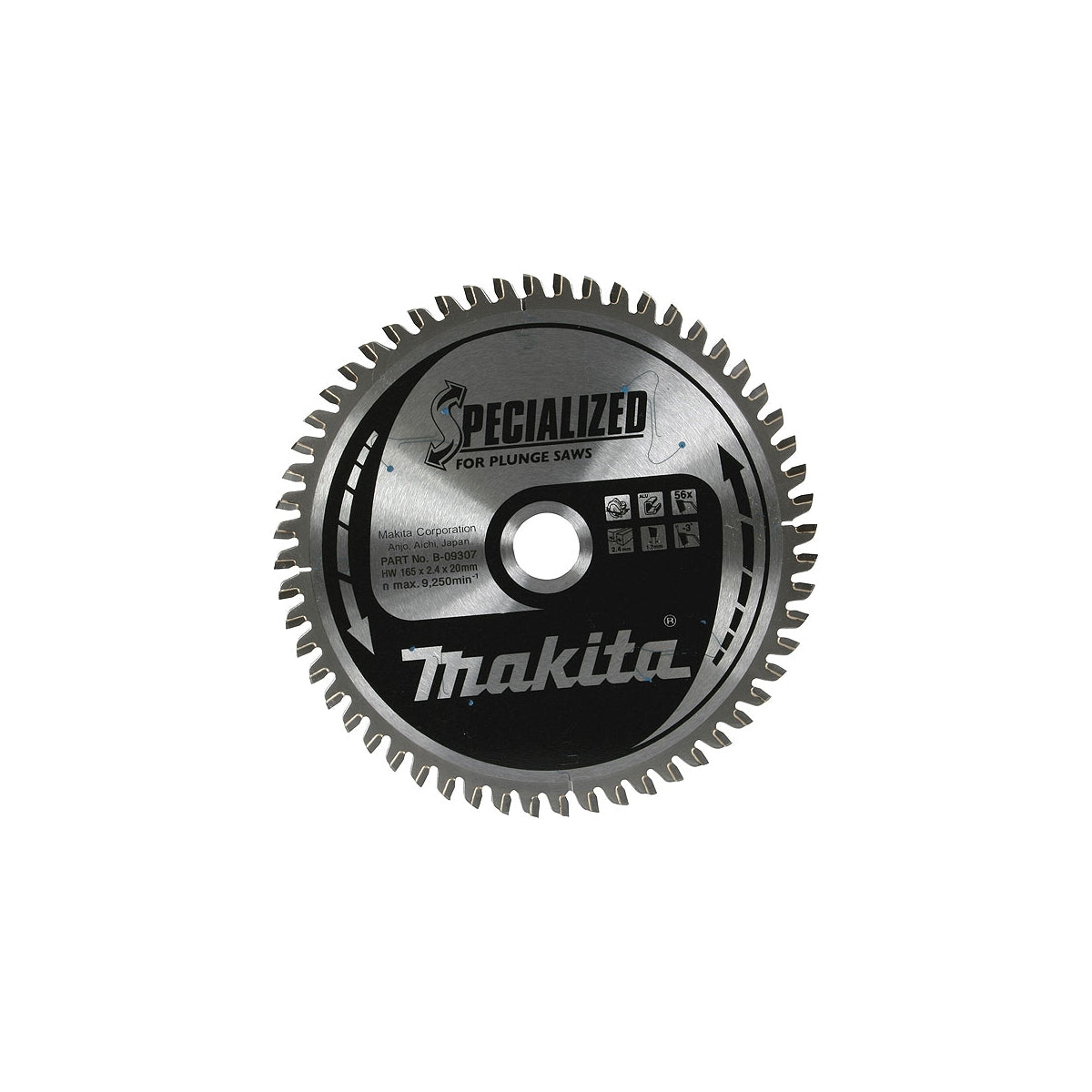  Makita Lame Carbure ALU ø165x20x2.2mm 56dts Scie Plongeantes (B-33021)