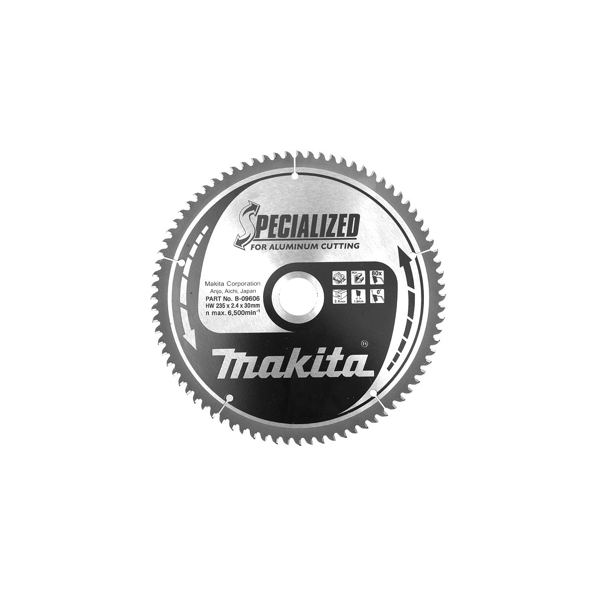  Makita B-09606 Lame De Scie Circulaire "Specialized" ø235mm 80Dts Pour L'Aluminium