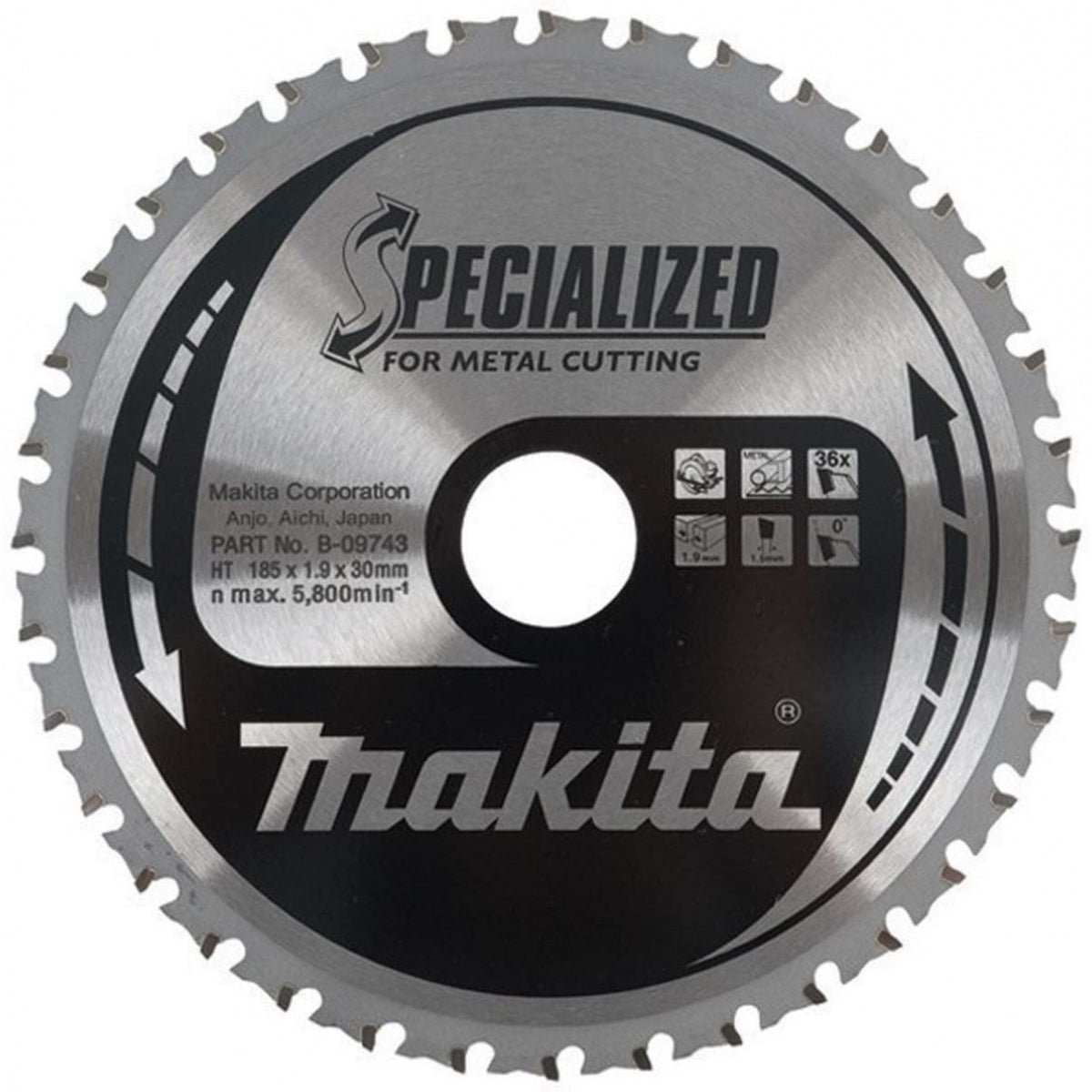  Makita Lame Métal De Scie Circulaire ø185mm 36Dts ''Specialized'' (B-09743 - B-33417)