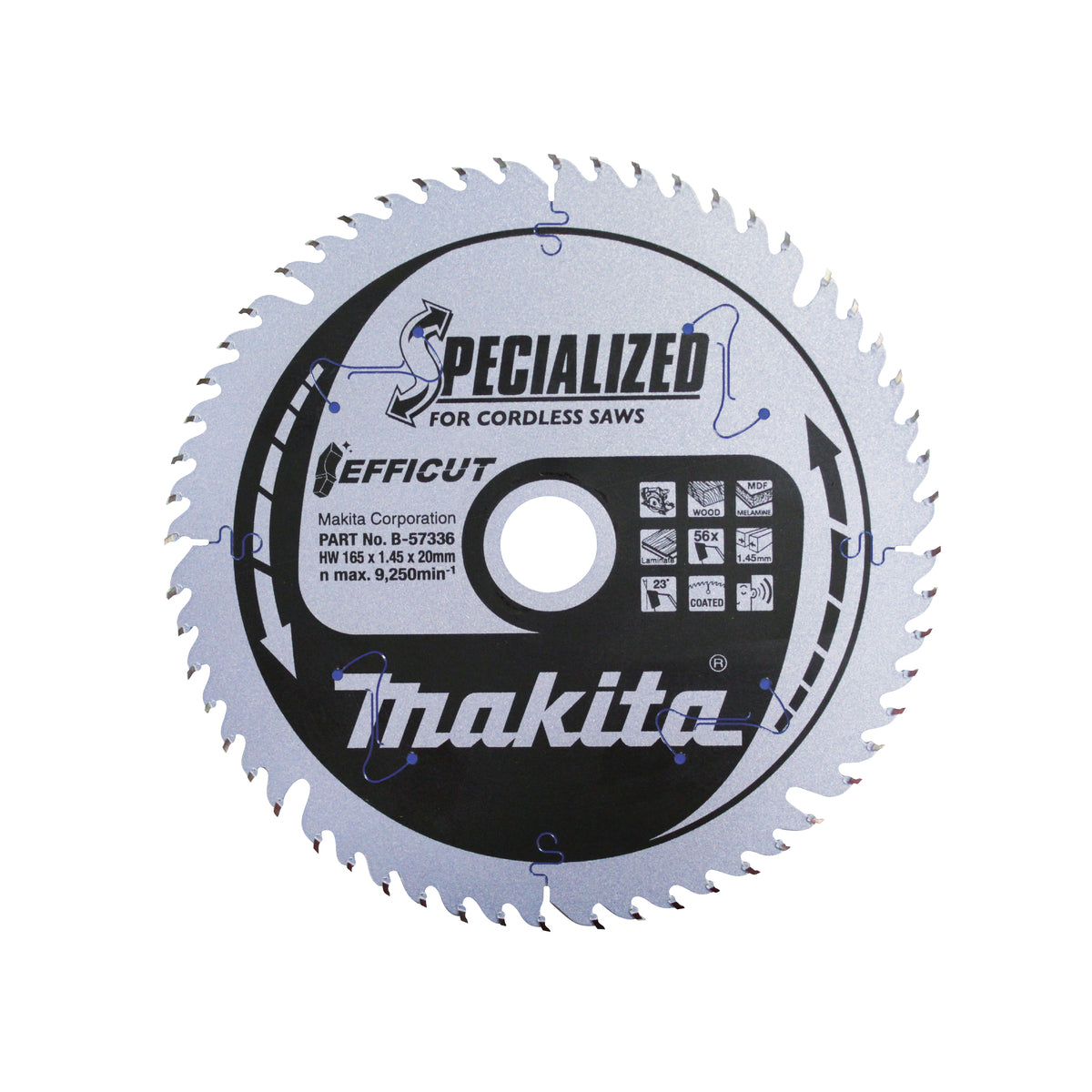  Makita B-57336 Lame De Scie Circulaire "Efficut" Carbure MDF ø165x1.45x20mm 56dts
