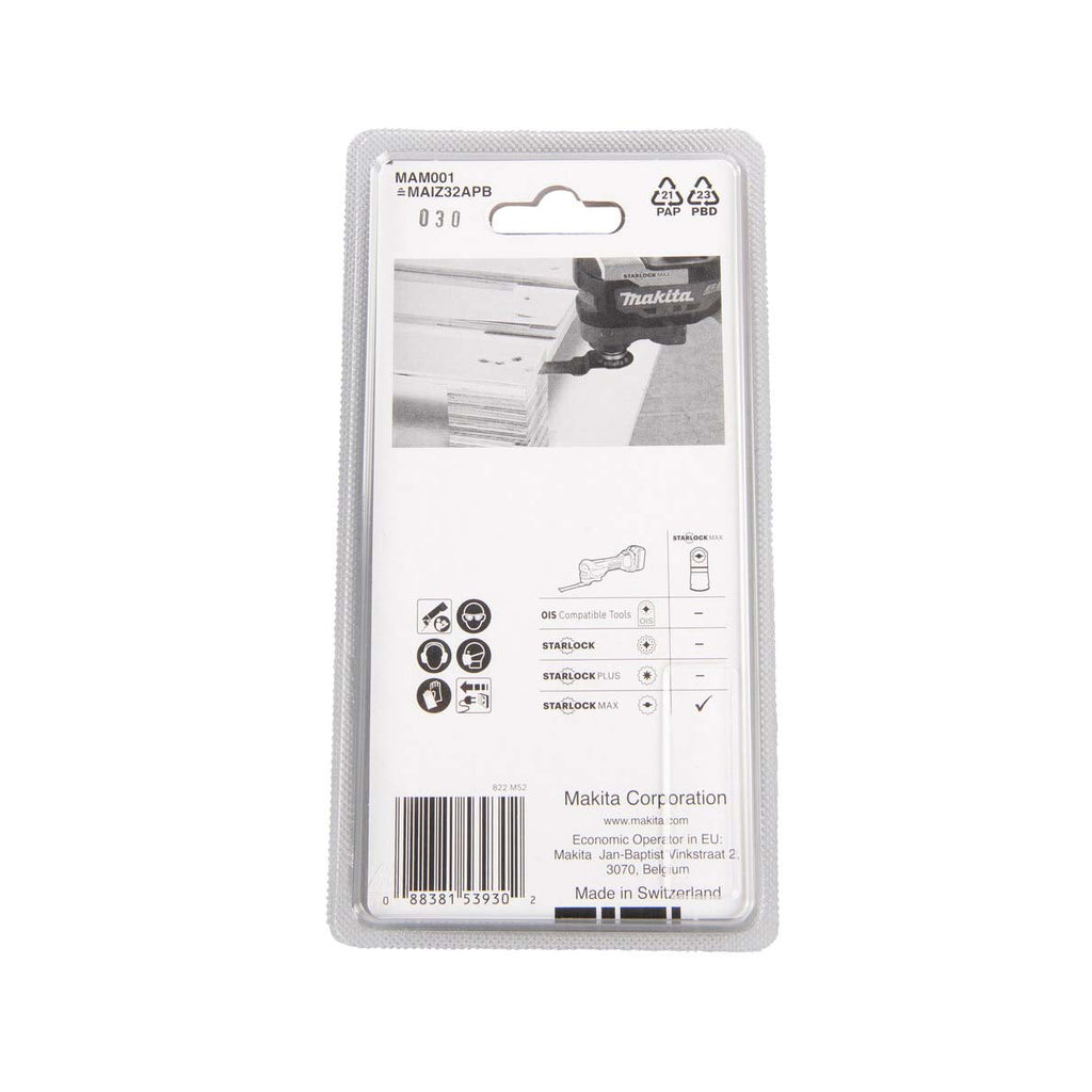  Makita B-66400 Lames Scie Plongeante BIM STARLOCK MAX Pour Bois Et Métal MAM001 (32x80mm)